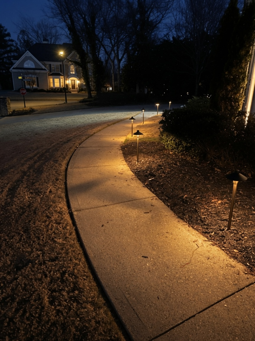 Path and walkway lighting at night